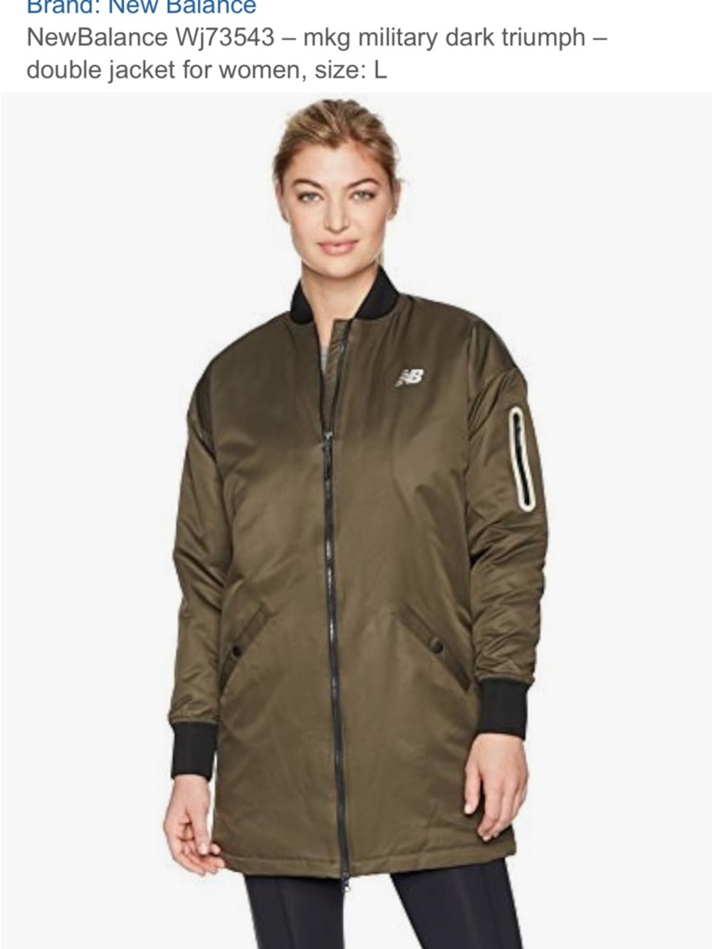 New Balance Olive Green Light Puffer Jacket - Picture 4 of 4